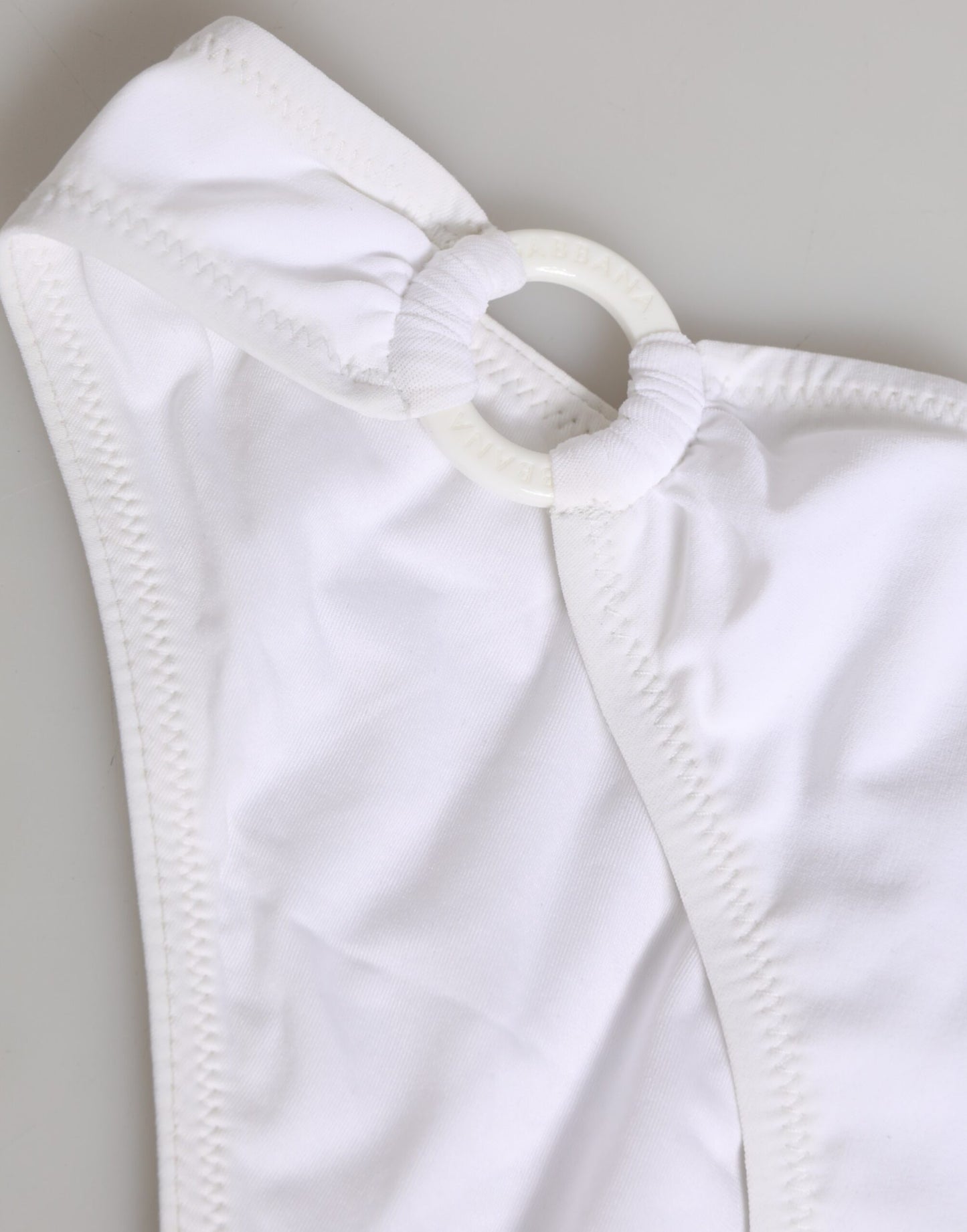 Dolce &amp; Gabbana – Weißer Badeanzug mit Logo, 2-teilig, Oberteil und Unterteil