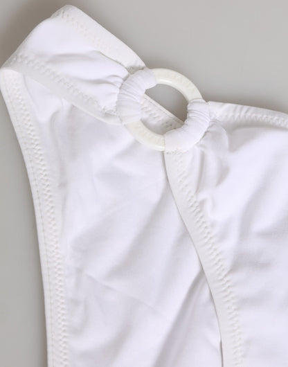 Dolce &amp; Gabbana – Weißer Badeanzug mit Logo, 2-teilig, Oberteil und Unterteil