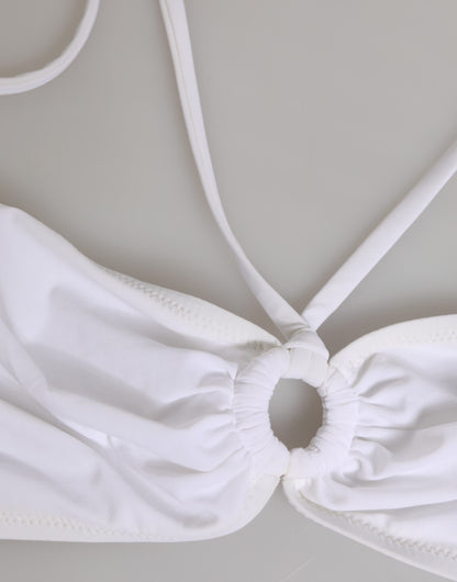 Dolce &amp; Gabbana – Weißer Badeanzug mit Logo, 2-teilig, Oberteil und Unterteil