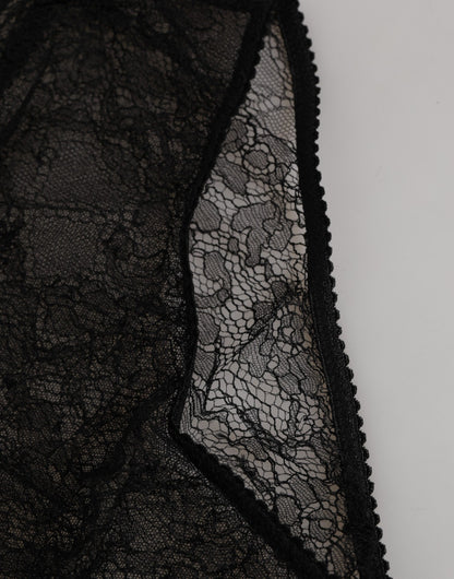 Dolce &amp; Gabbana – Schwarze Nylon-Stretch-Höschen mit hoher Taille