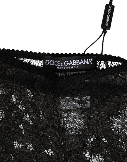 Dolce &amp; Gabbana – Schwarze Nylon-Stretch-Höschen mit hoher Taille