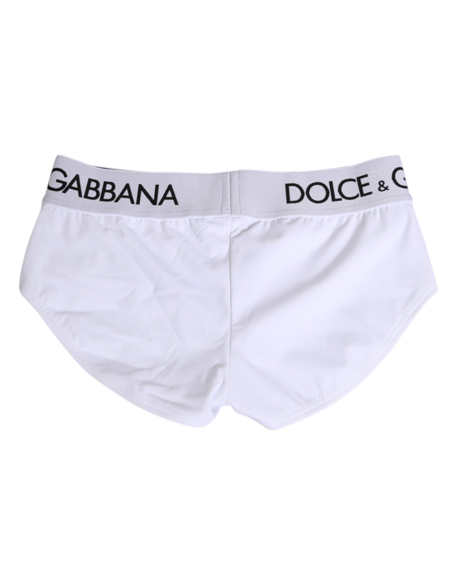 Dolce &amp; Gabbana – Weiße Nylon-Shorts mit Logobund