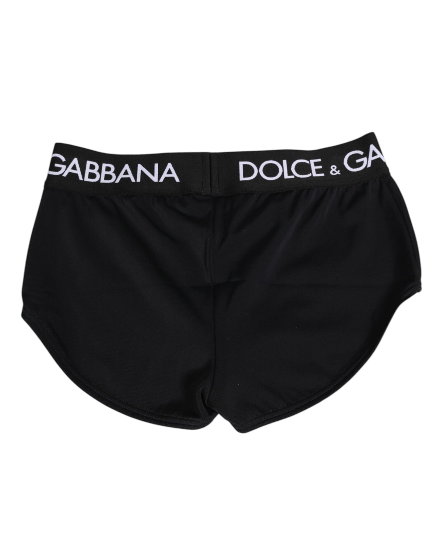 Dolce &amp; Gabbana – Schwarze Nylon-Shorts mit Logobund