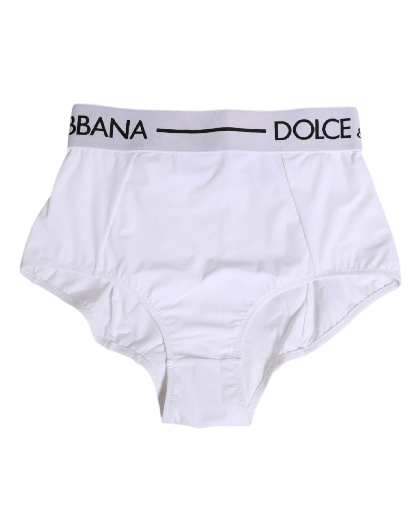 Dolce &amp; Gabbana Weiße Coulotte-Unterhose aus Nylon mit Logobund