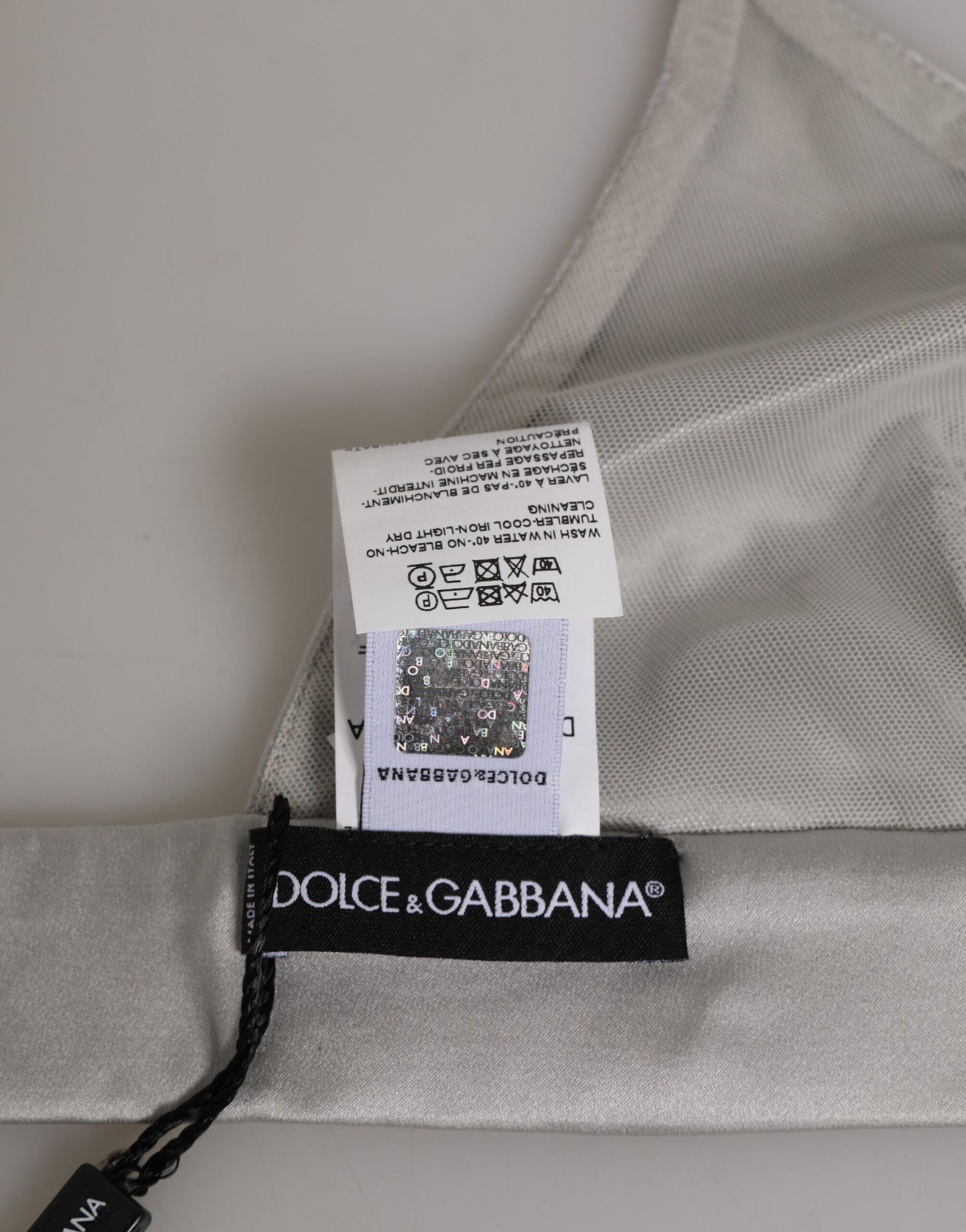 Dolce &amp; Gabbana Grauer Seidensatin-Triangel-BH mit weichen Körbchen