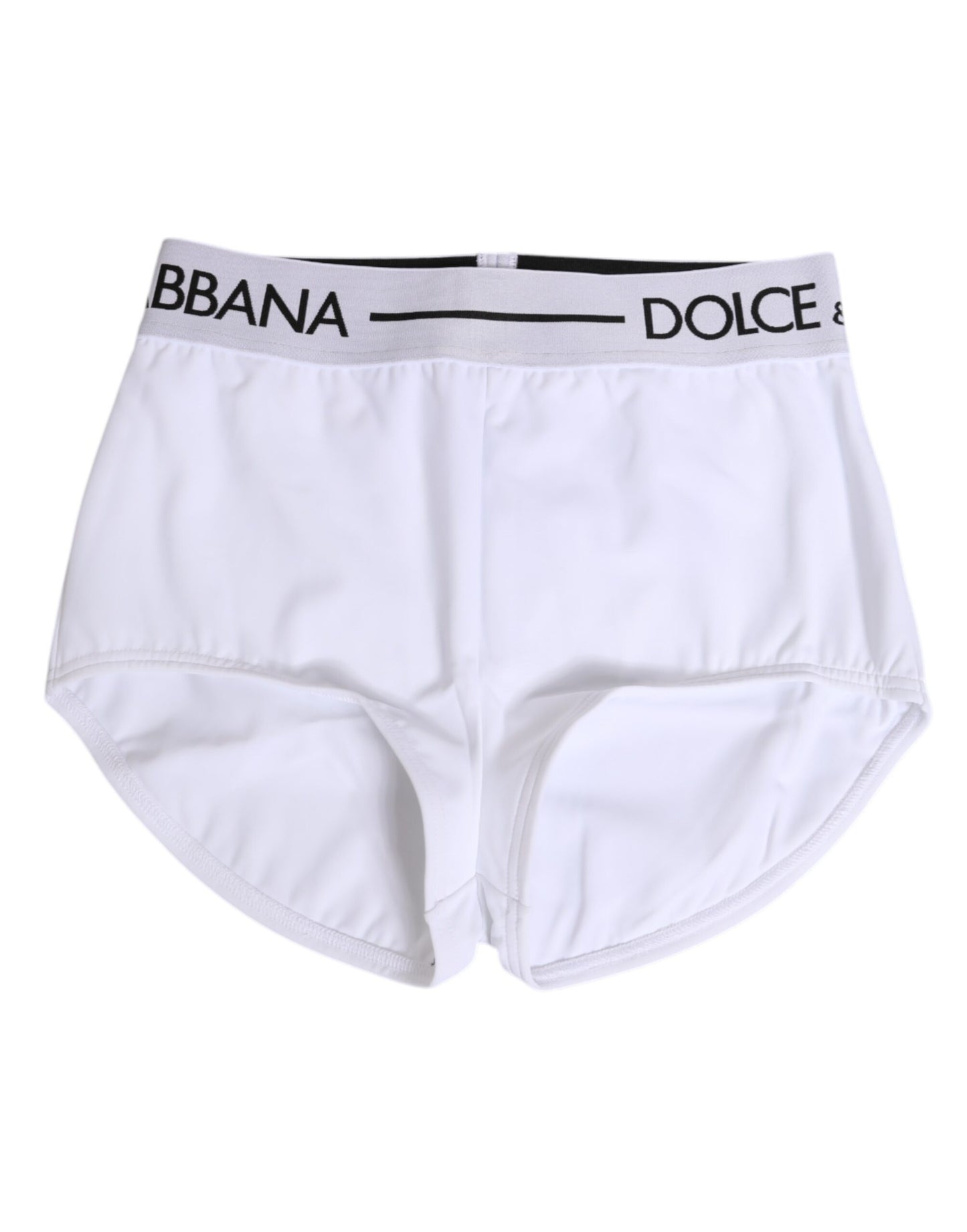 Dolce &amp; Gabbana – Weiße Nylon-Shorts mit Logobund