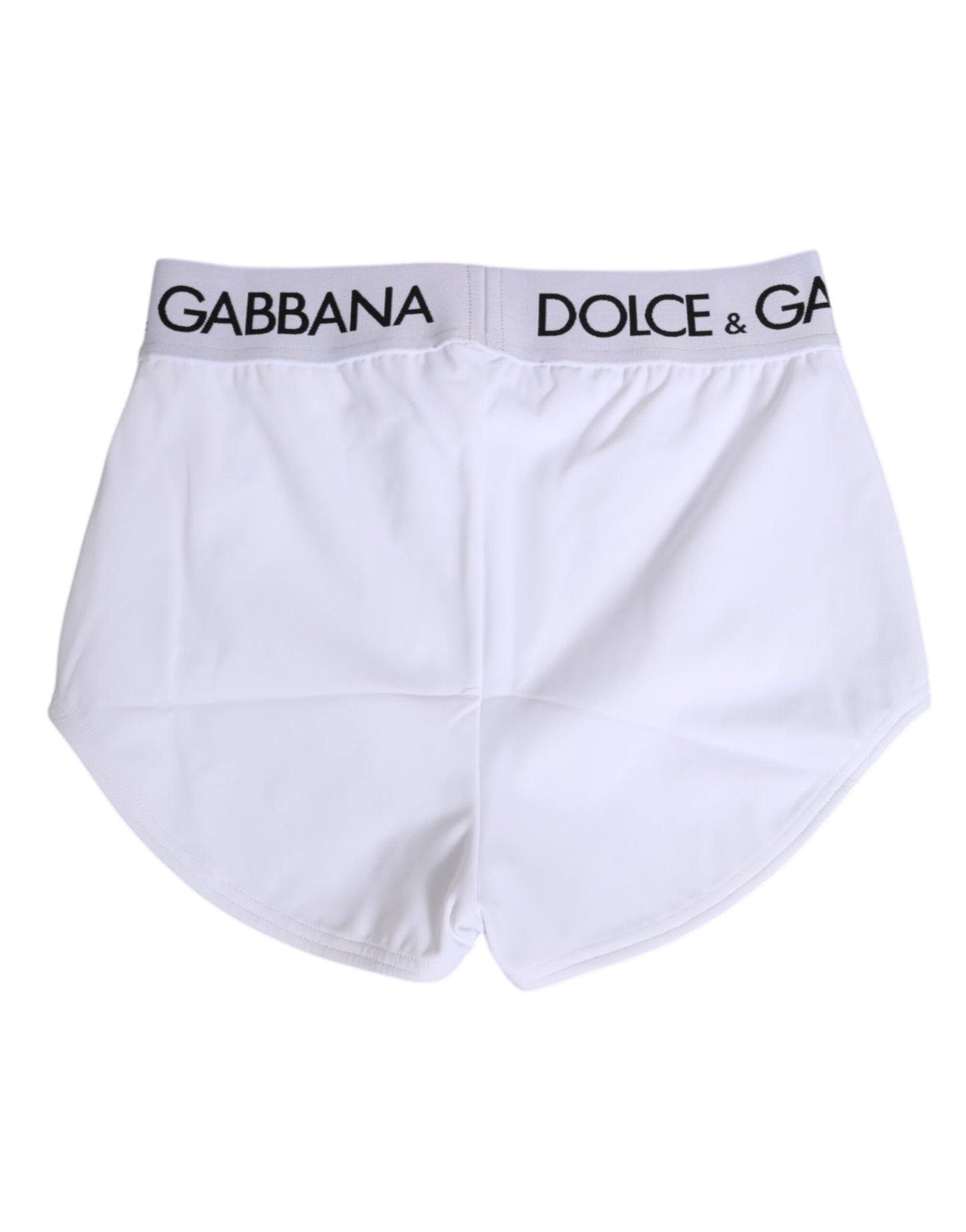 Dolce &amp; Gabbana – Weiße Nylon-Shorts mit Logobund