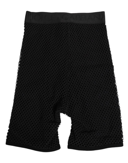 Dolce &amp; Gabbana – Schwarze Shorts aus Baumwolle mit Logo in Midi-Hose