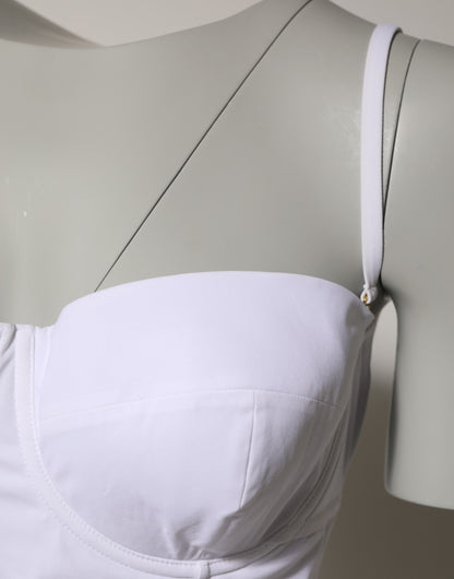 Dolce &amp; Gabbana – Weißer, gepolsterter Balconette-Badeanzug