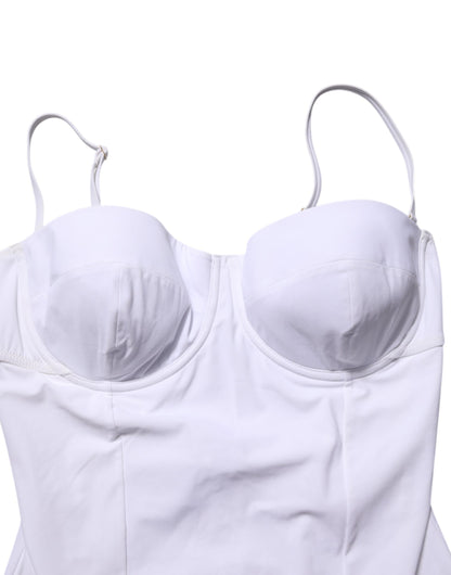 Dolce &amp; Gabbana – Weißer, gepolsterter Balconette-Badeanzug