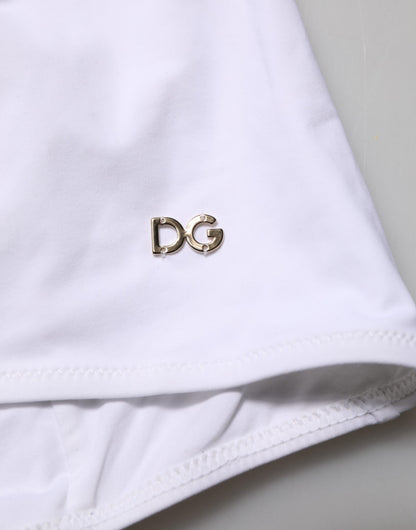 Dolce &amp; Gabbana – Weißer, gepolsterter Balconette-Badeanzug