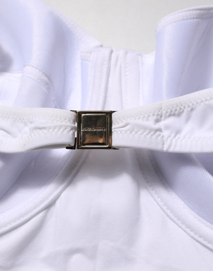 Dolce &amp; Gabbana – Weißer, gepolsterter Balconette-Badeanzug