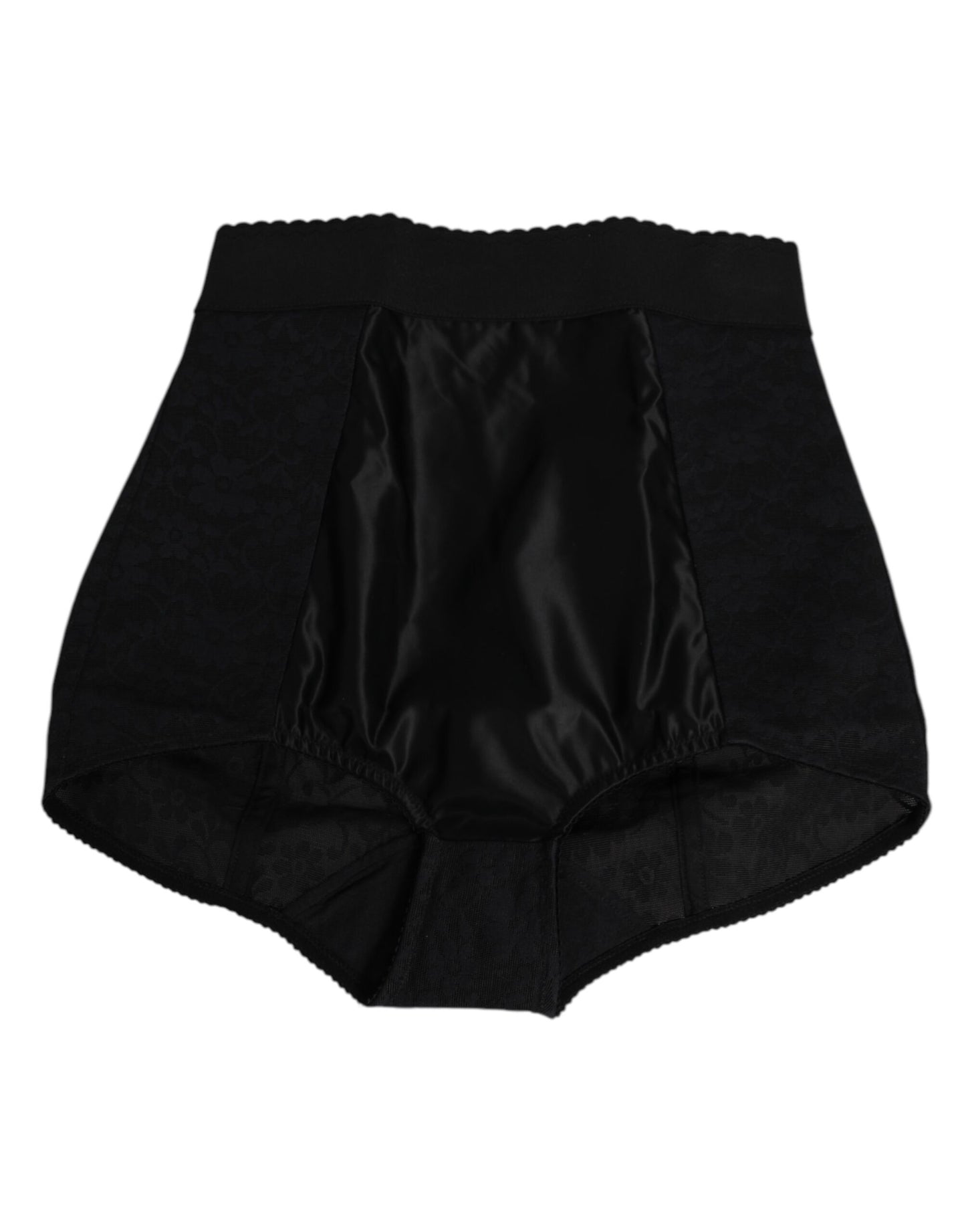 Dolce &amp; Gabbana – Kurze Unterhose aus schwarzem Nylon mit hoher Taille