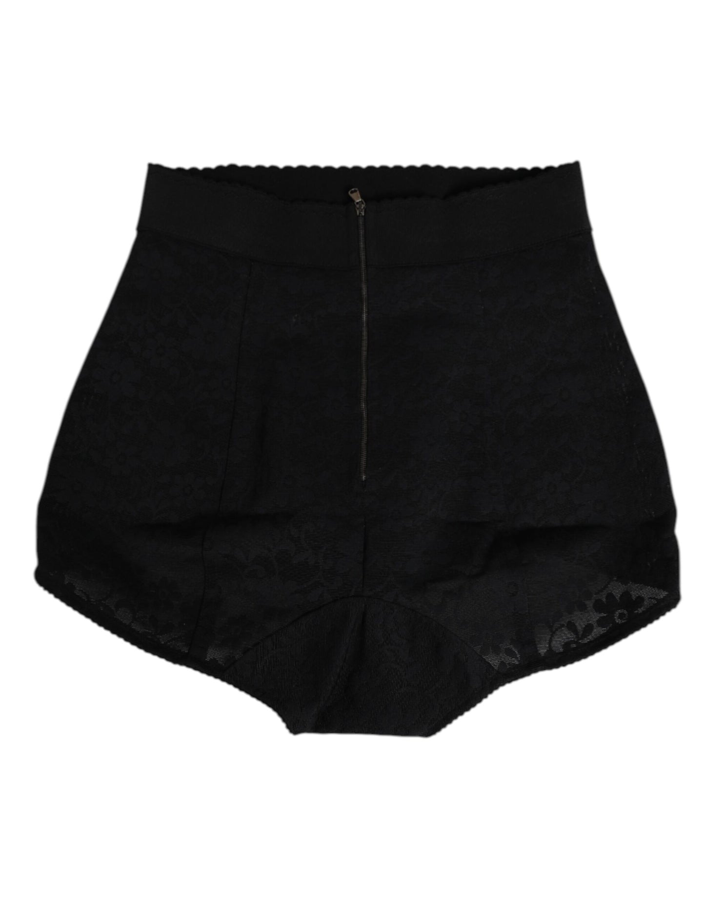 Dolce &amp; Gabbana – Kurze Unterhose aus schwarzem Nylon mit hoher Taille