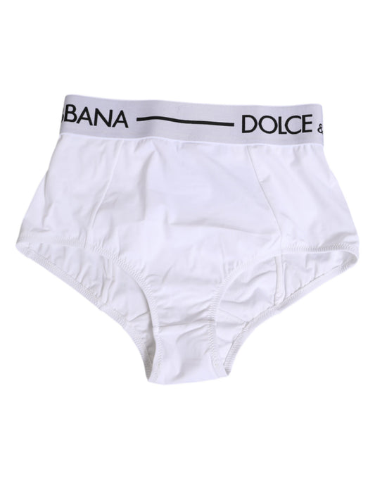 Dolce &amp; Gabbana – Weiße Nylon-Höschen mit Logobund