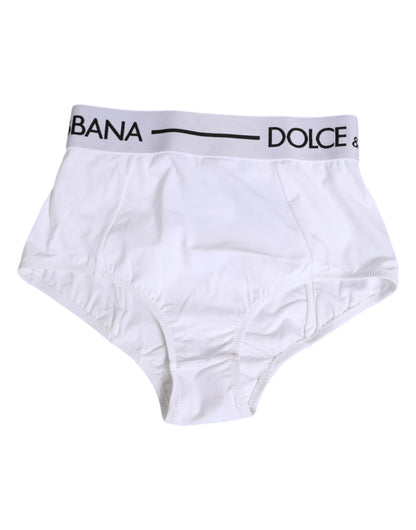 Dolce &amp; Gabbana – Weiße Nylon-Höschen mit Logobund