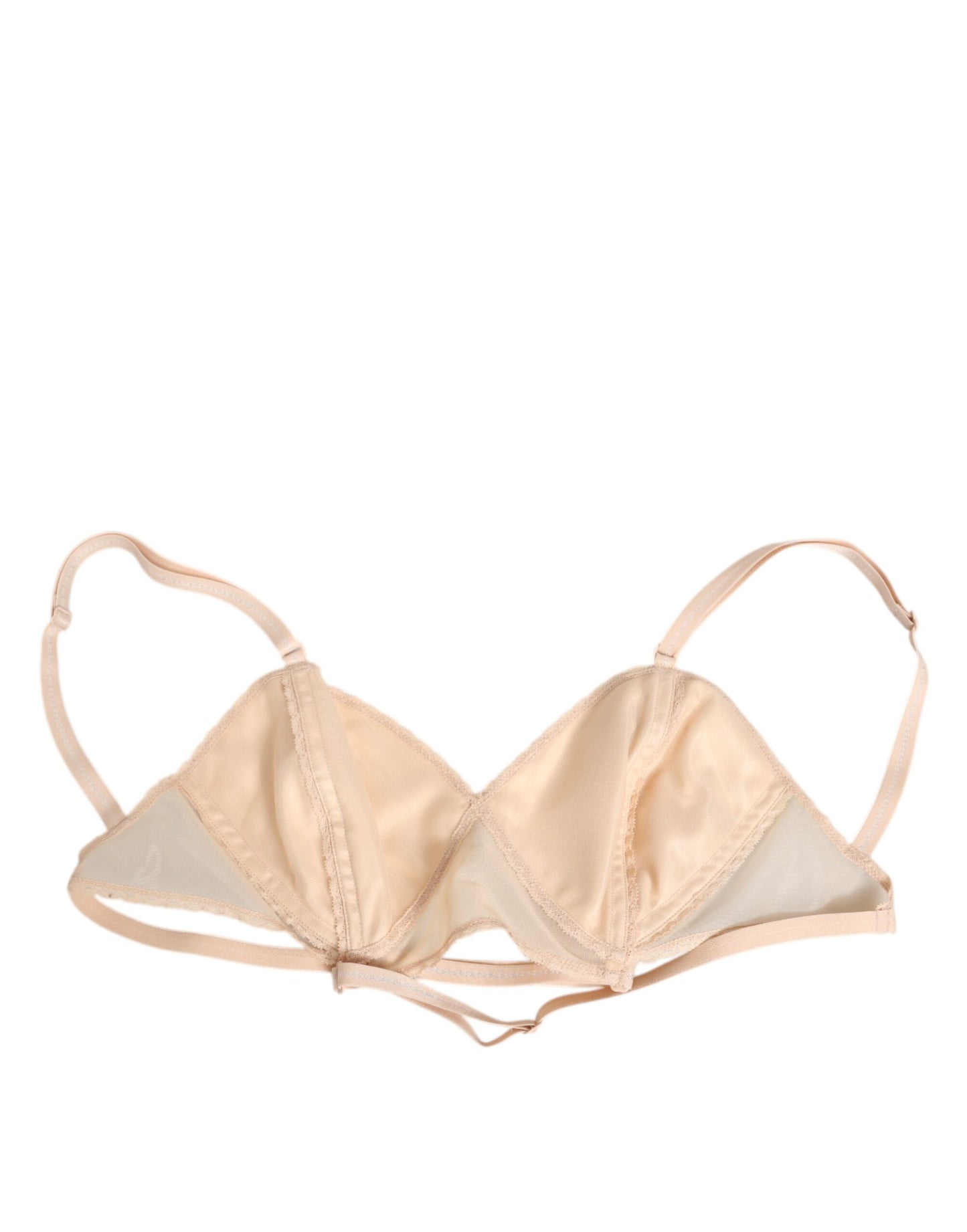 Dolce &amp; Gabbana Beige Nylon Triangle Soft Cup Büstenhalter Unterwäsche