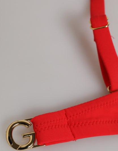 Dolce &amp; Gabbana – Roter Nylon-Badeanzug, 2-teilig, Oberteil und Unterteil