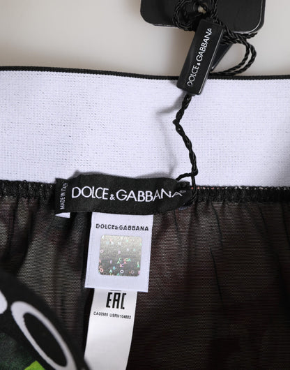 Dolce &amp; Gabbana – Schwarze Höschen mit hohem Bund und Blumenmuster