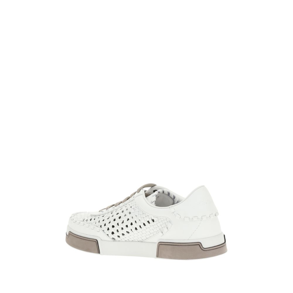 Dolce &amp; Gabbana Weiße Lammleder-Sneaker Ovis Aries Aries