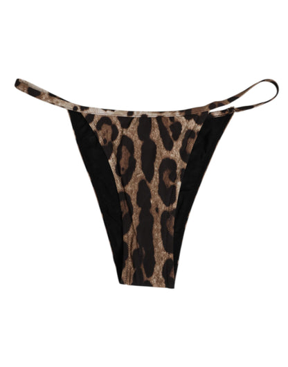 Dolce &amp; Gabbana – Braune Leoparden-Triangel-Tanga-Höschenunterwäsche