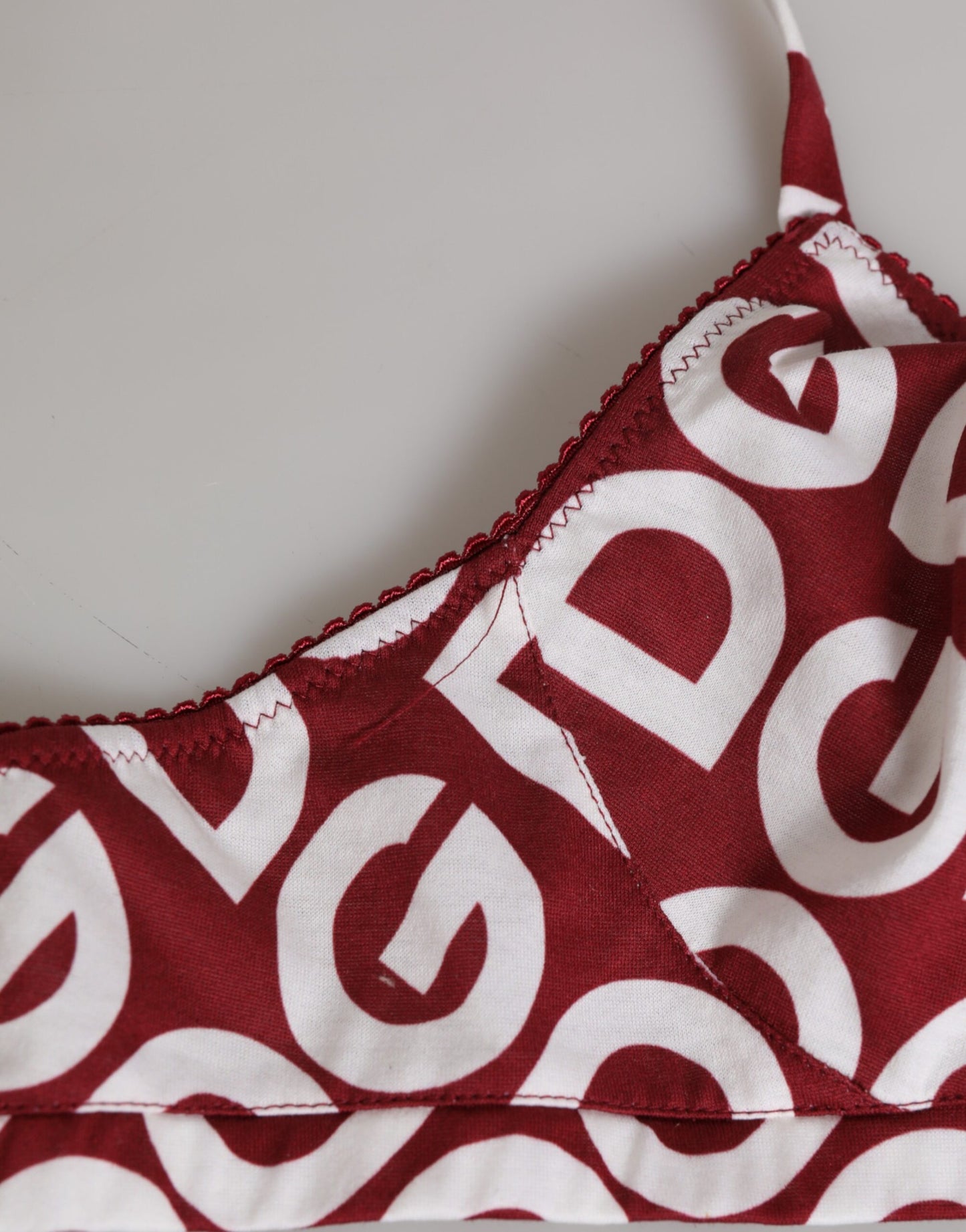 Dolce &amp; Gabbana Rot-Weiß Logo Mania Soft Cup BH Unterwäsche