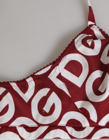 Dolce &amp; Gabbana Rot-Weiß Logo Mania Soft Cup BH Unterwäsche