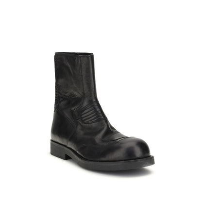 MM6 Schwarze Leder-Stiefeletten