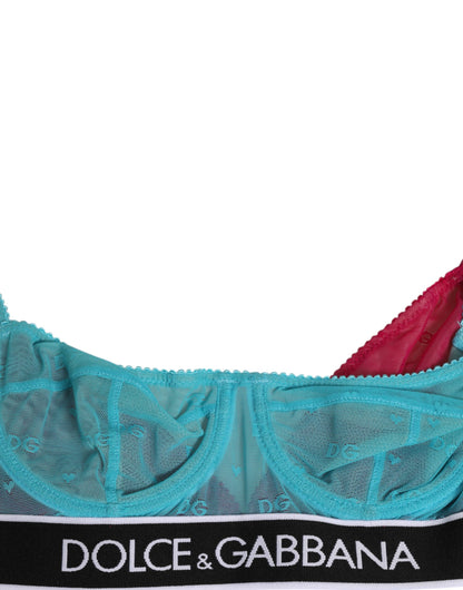 Dolce &amp; Gabbana, Blauer Balconnet-BH aus Nylon mit weichen Körbchen