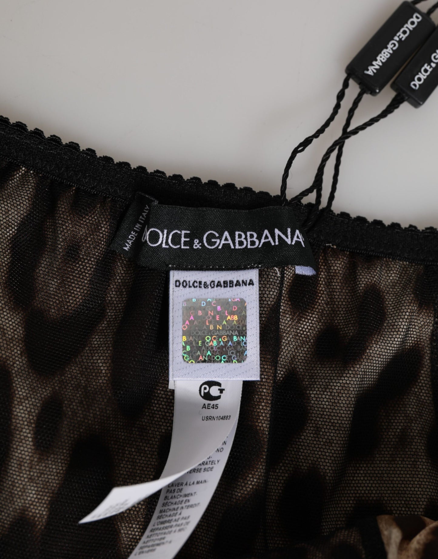 Dolce &amp; Gabbana – Braune Seiden-Höschen mit Leopardenmuster und mittlerer Taille