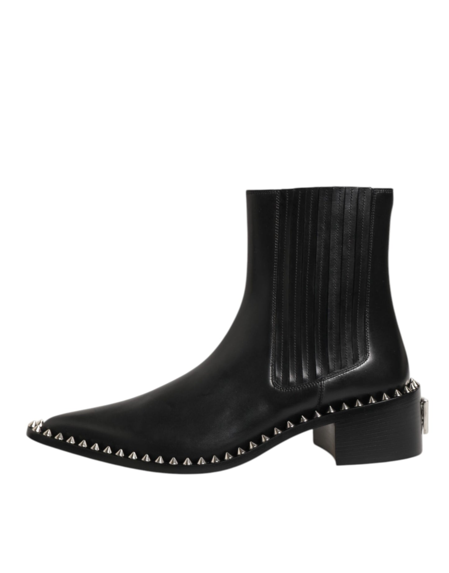 Dolce &amp; Gabbana Schwarze Lederstiefel mit Nieten für Herren