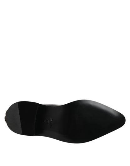 Dolce &amp; Gabbana Schwarze Lederstiefel mit Nieten für Herren