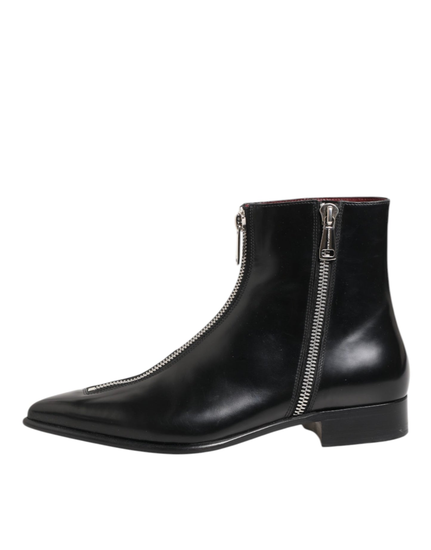 Dolce &amp; Gabbana Schwarzes Kalbsleder Herren KURZE Stiefel Schuhe