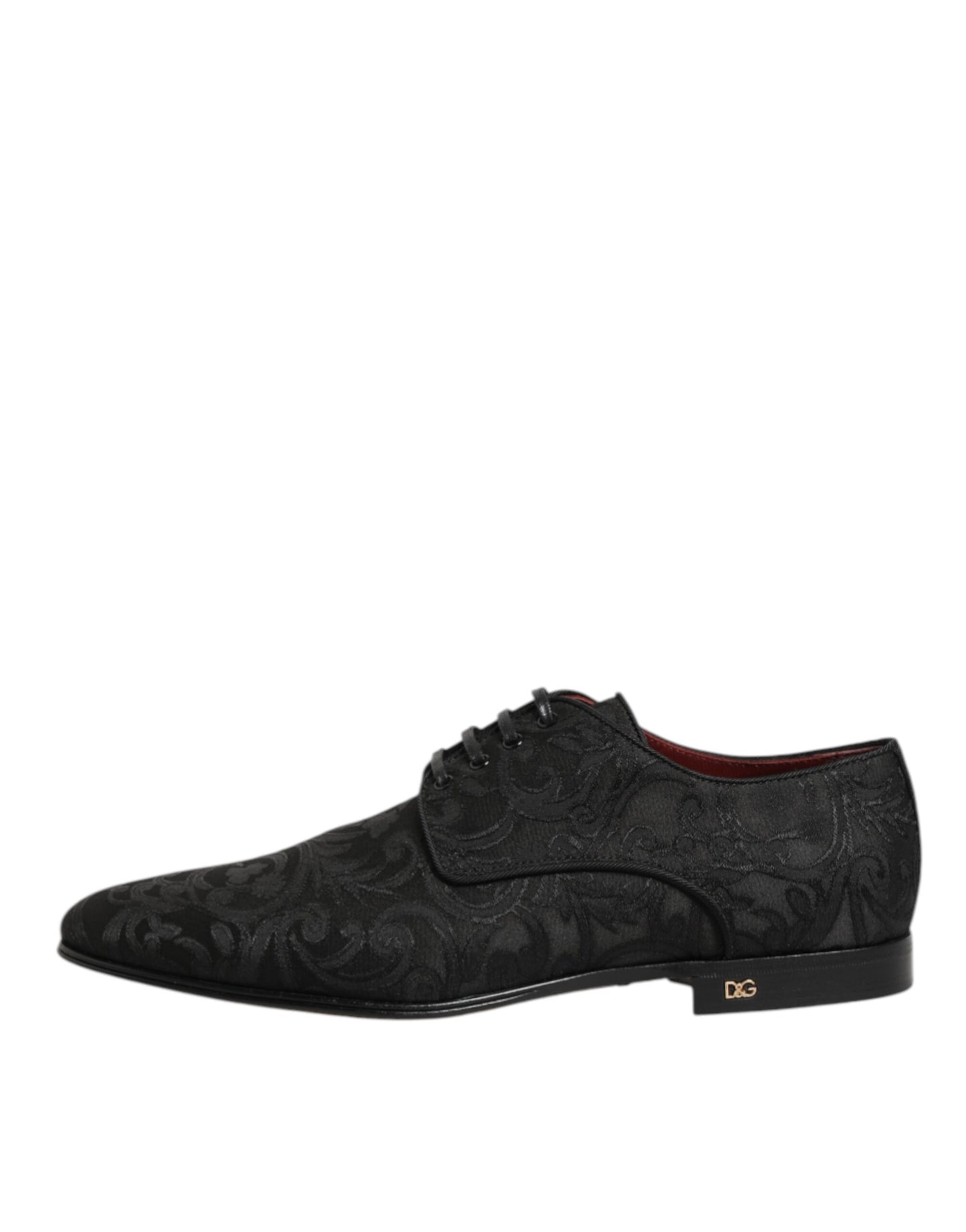 Dolce &amp; Gabbana – Derby-Schnürschuhe aus schwarzem Brokat für Herren