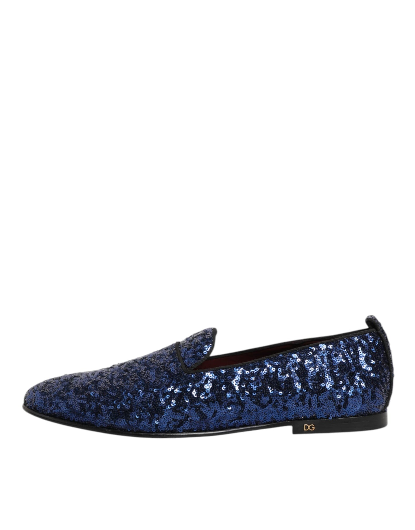 Dolce &amp; Gabbana Blaue Loafer mit Pailletten Hausschuhe Herren Abendschuhe
