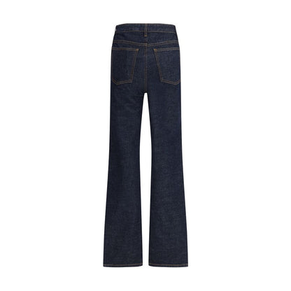 Khaite Blue Cotton High-Waisted Jean
