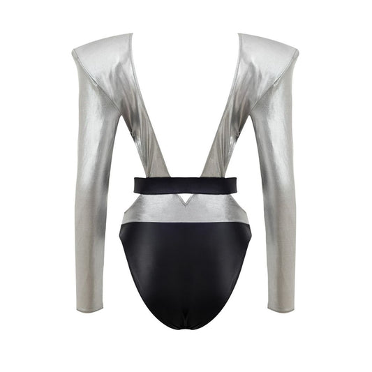 Dolce & Gabbana Grauer Viskose-Badeanzug