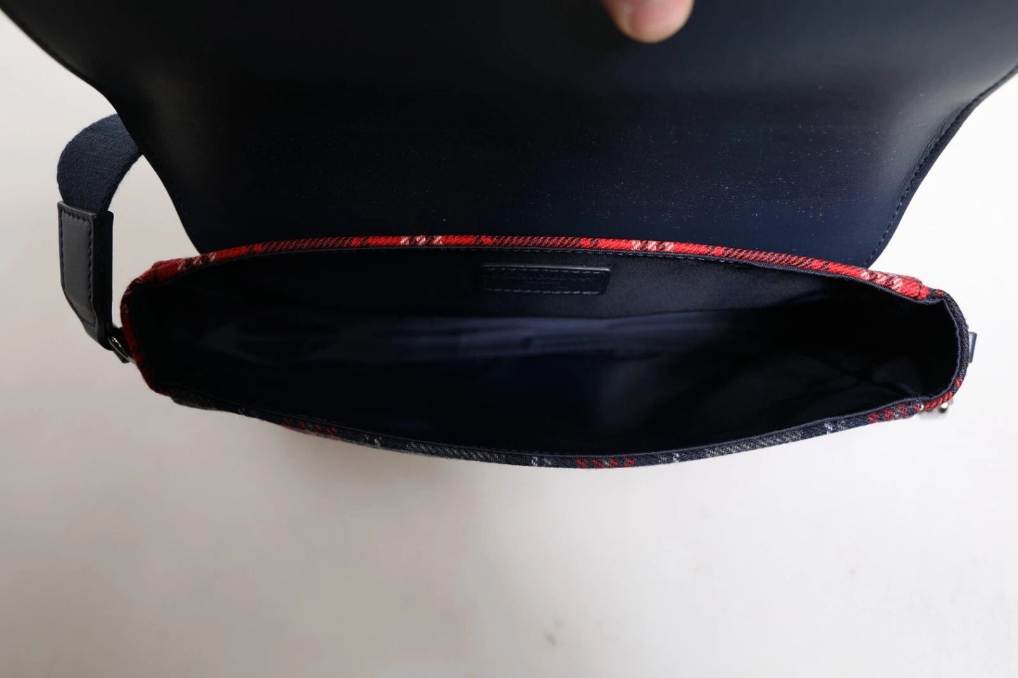 Dolce &amp; Gabbana – Mehrfarbige Umhängetasche aus kariertem Wollkalbsleder mit Tartanmuster