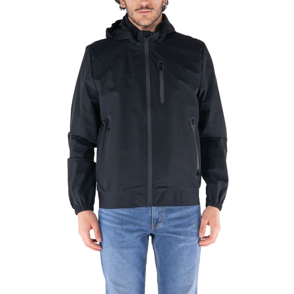 Yes Zee Schwarze Nylon-Herrenjacke