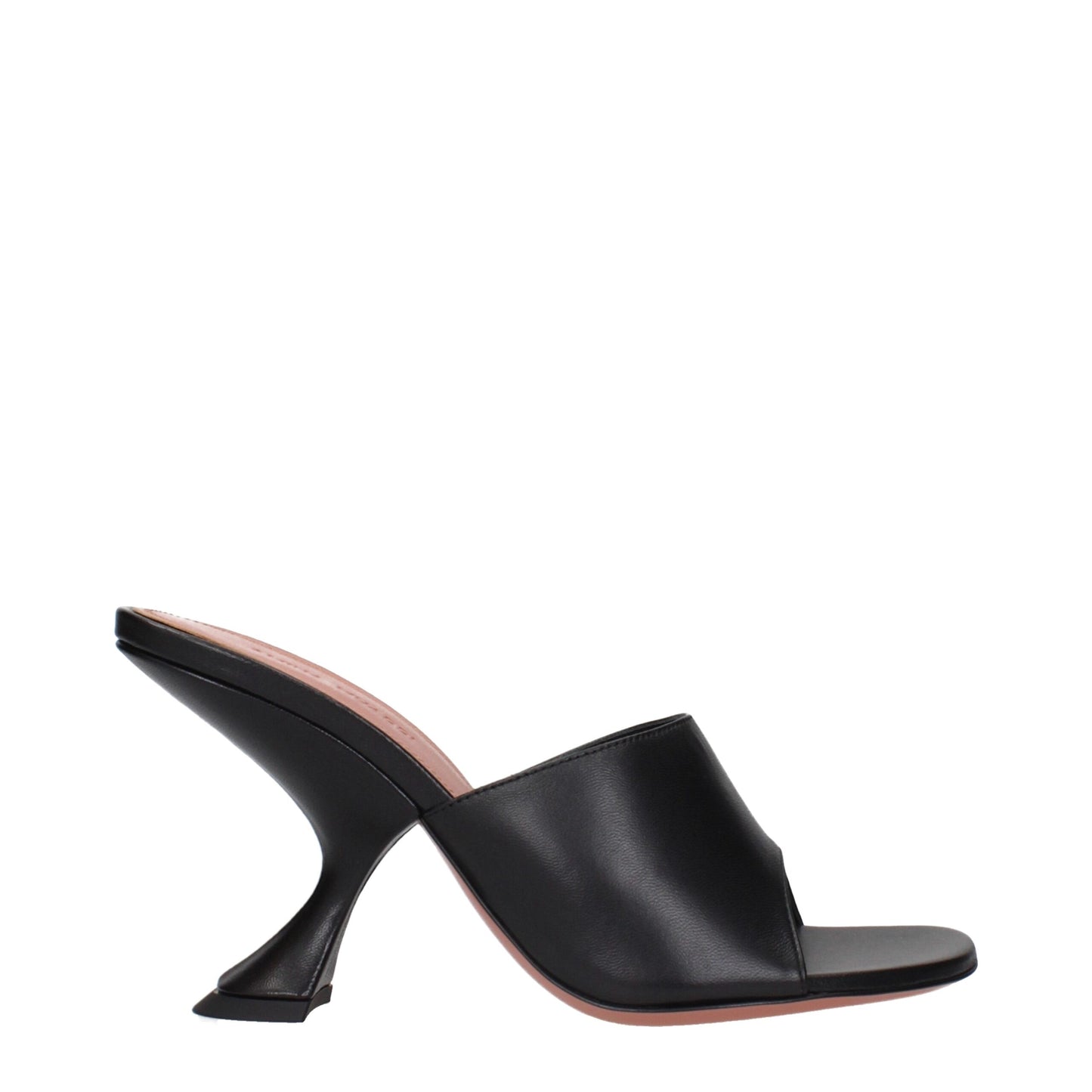 Amina Muaddi Sandalen mit Stiletto-Absatz aus schwarzem Leder