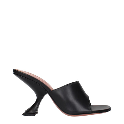 Amina Muaddi Sandalen mit Stiletto-Absatz aus schwarzem Leder