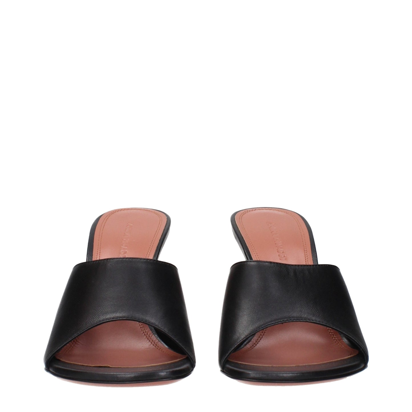 Amina Muaddi Sandalen mit Stiletto-Absatz aus schwarzem Leder