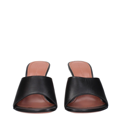 Amina Muaddi Sandalen mit Stiletto-Absatz aus schwarzem Leder