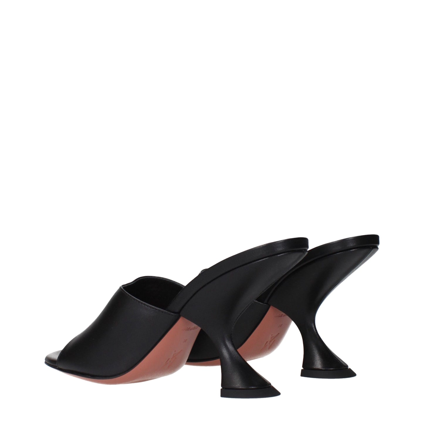 Amina Muaddi Sandalen mit Stiletto-Absatz aus schwarzem Leder