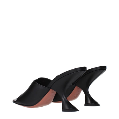 Amina Muaddi Sandalen mit Stiletto-Absatz aus schwarzem Leder