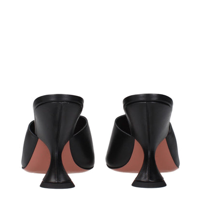 Amina Muaddi Sandalen mit Stiletto-Absatz aus schwarzem Leder