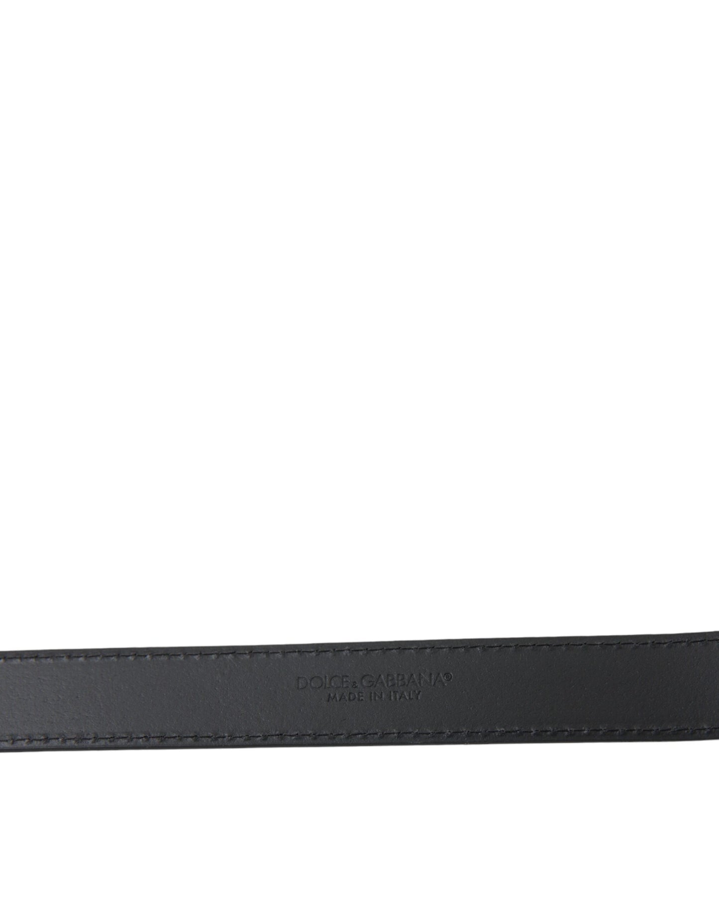 Dolce &amp; Gabbana Herrengürtel aus schwarzem Leder mit silberner Metallschnalle