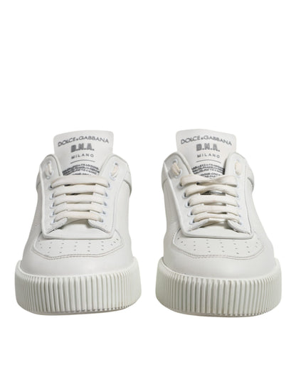Dolce &amp; Gabbana Weiße Leder MIAMI Low Top Sneakers Schuhe