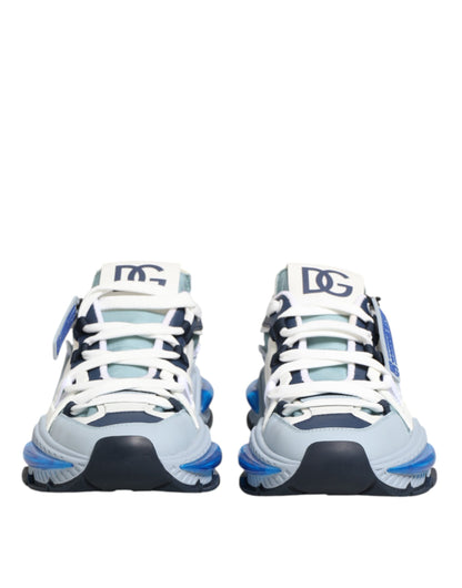 Dolce &amp; Gabbana Weiß Blau Nylon Airmaster Sneakers Schuhe