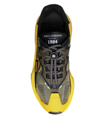 Dolce &amp; Gabbana Schwarz Gelb Daymaster Low Top Sneakers Schuhe